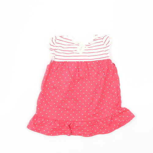 George Boys Red Striped  Fit & Flare  Size 0-3 Months