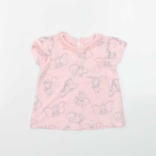 George Girls Pink Animal Print  Basic Polo Size 3-6 Months