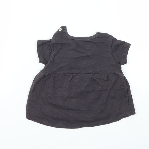 Nutmeg Girls Grey Animal Print  Basic T-Shirt Size 0-3 Months