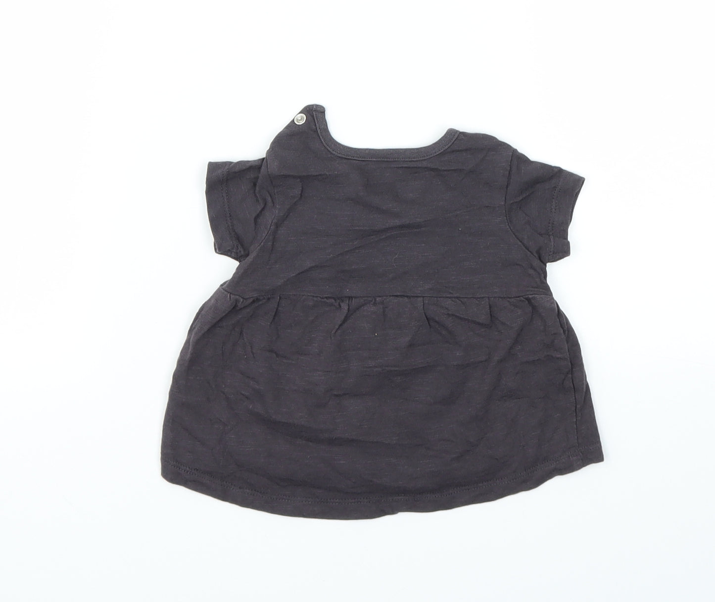 Nutmeg Girls Grey Animal Print  Basic T-Shirt Size 0-3 Months
