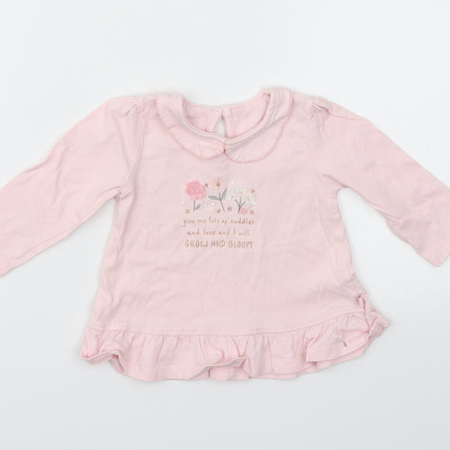 George Girls Pink   Basic T-Shirt Size 3-6 Months