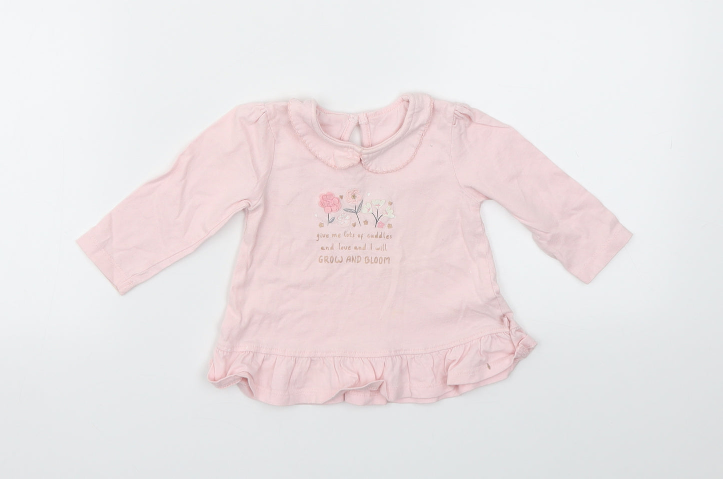 George Girls Pink   Basic T-Shirt Size 3-6 Months