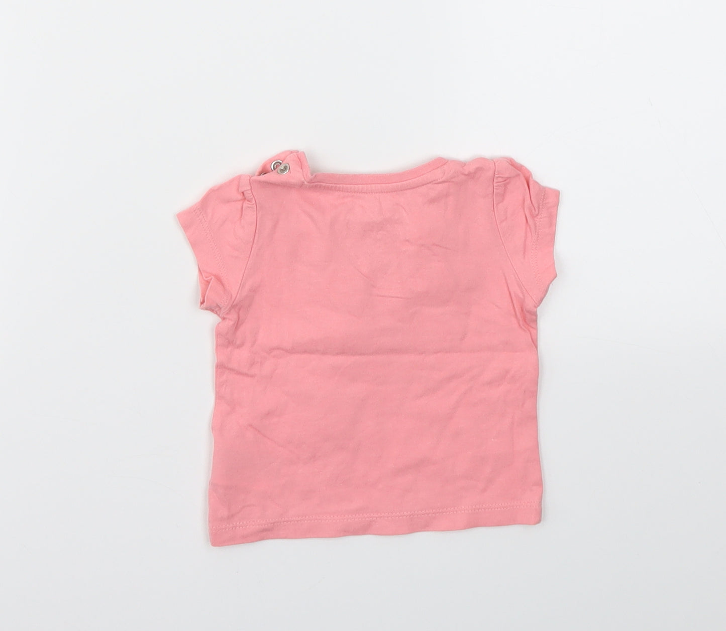 M Girls Pink Floral  Basic T-Shirt Size 3-6 Months