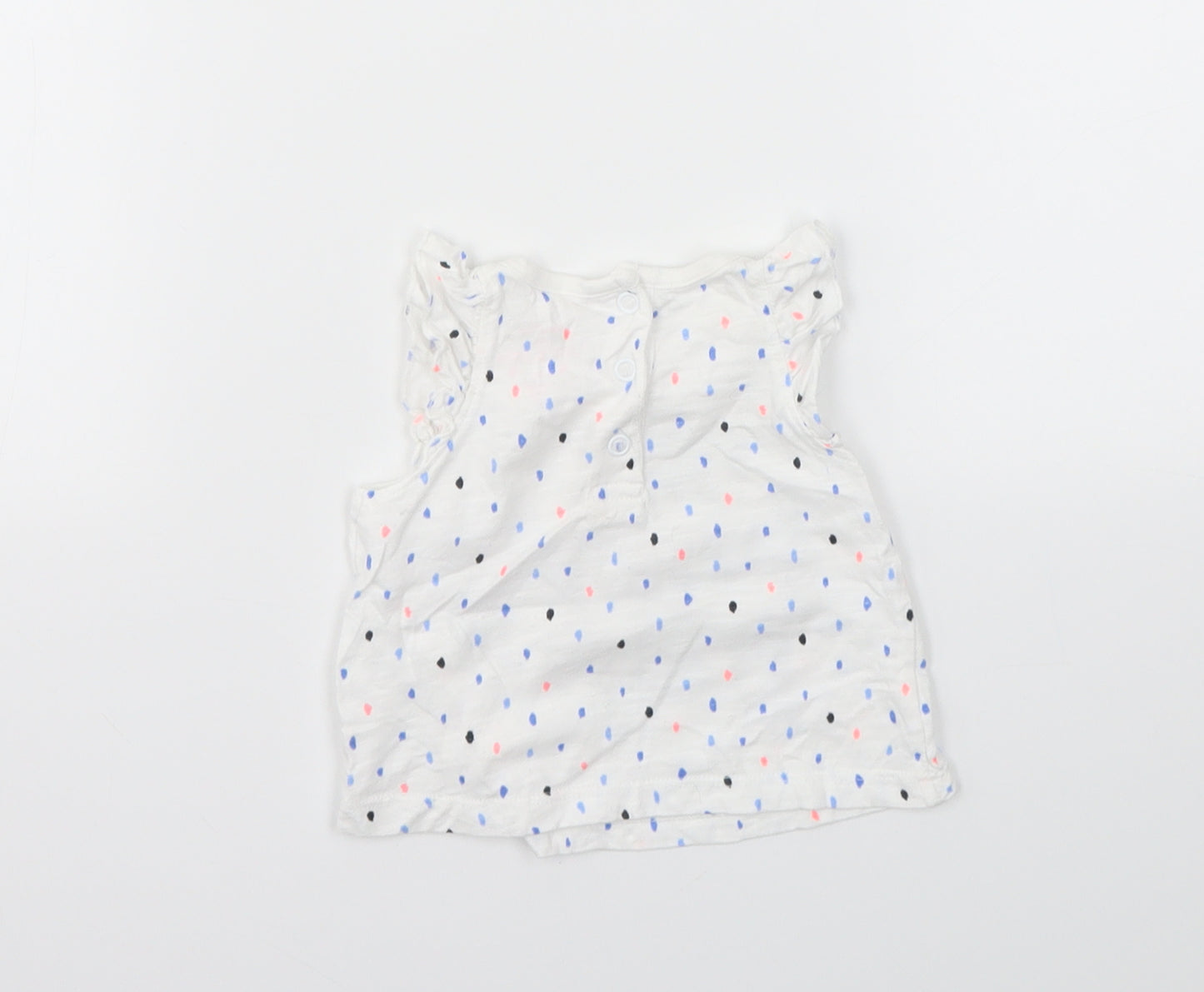 F&F Girls Multicoloured Spotted  Basic T-Shirt Size 0-3 Months