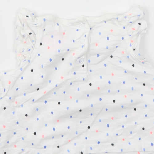 F&F Girls Multicoloured Spotted  Basic T-Shirt Size 0-3 Months