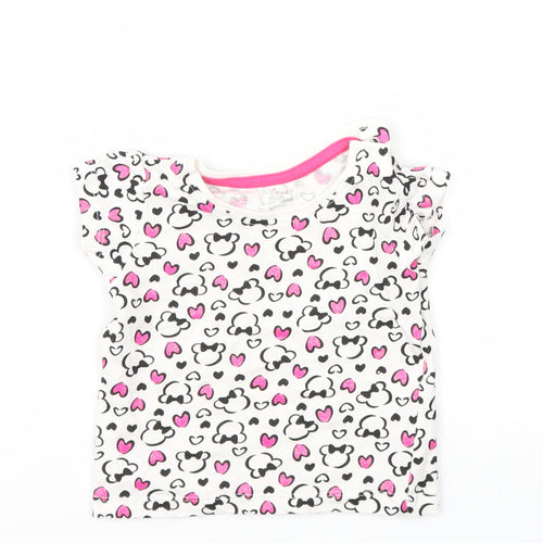 Primark Girls Pink Animal Print  Basic T-Shirt Size 3-6 Months