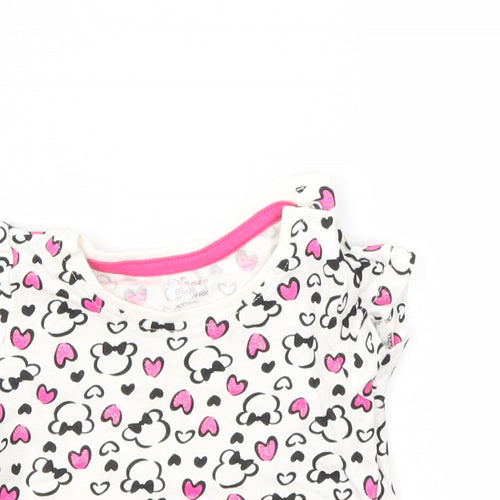 Primark Girls Pink Animal Print  Basic T-Shirt Size 3-6 Months