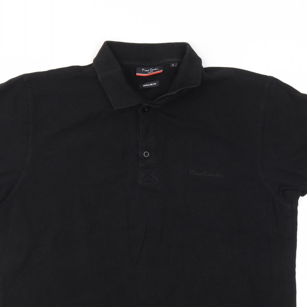Piere Candin Mens Black    Polo Size L