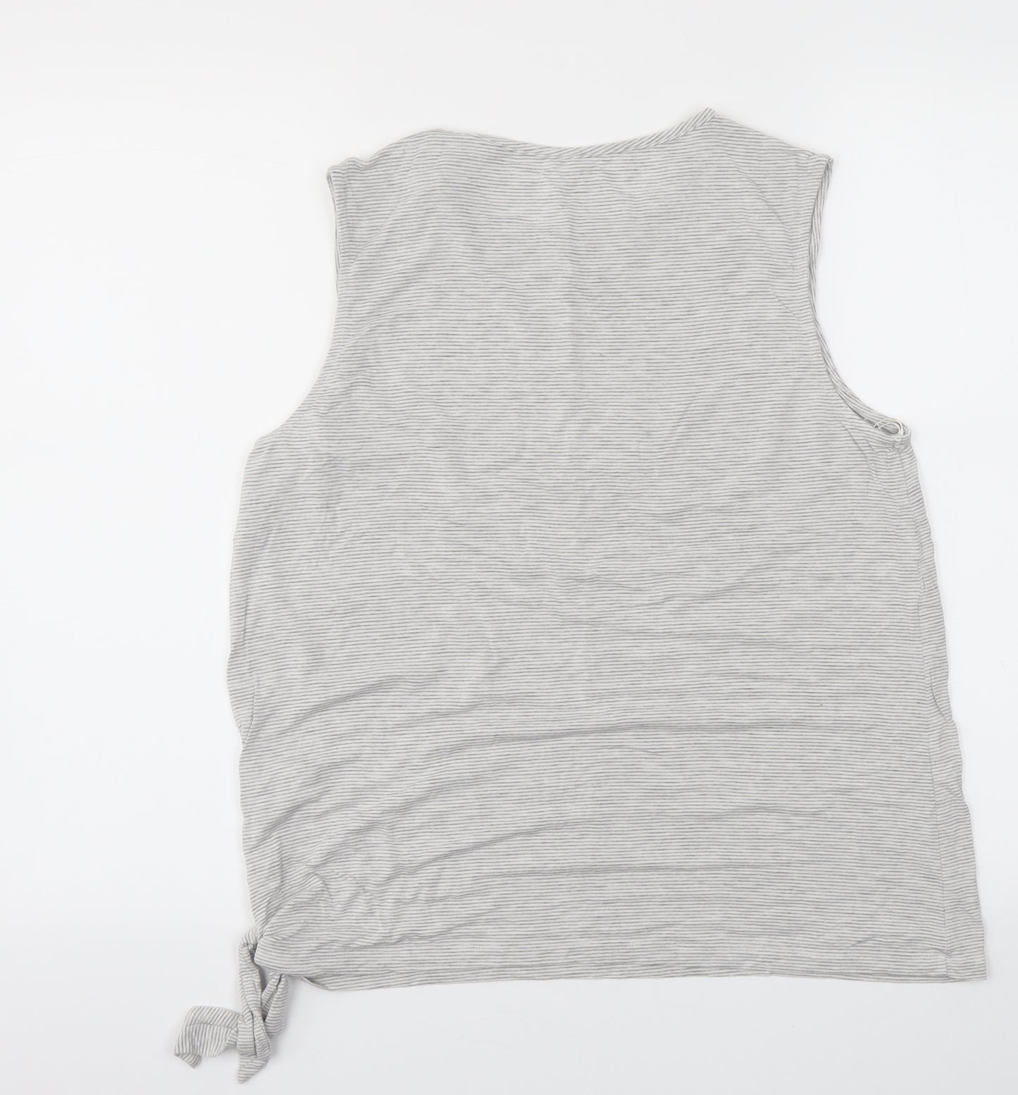 F&F Womens Grey Striped  Basic T-Shirt Size M