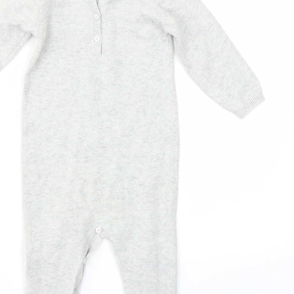 Matalan Boys Grey   Babygrow One-Piece Size 9-12 Months