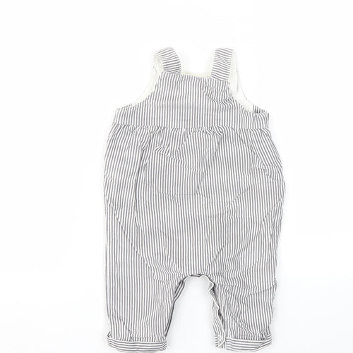 m&s Girls Grey Striped  Babygrow One-Piece Size 3-6 Months