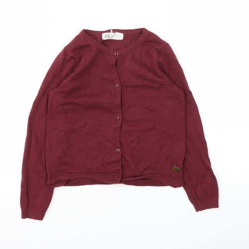 H&M Girls Purple   Cardigan Jumper Size 5-6 Years