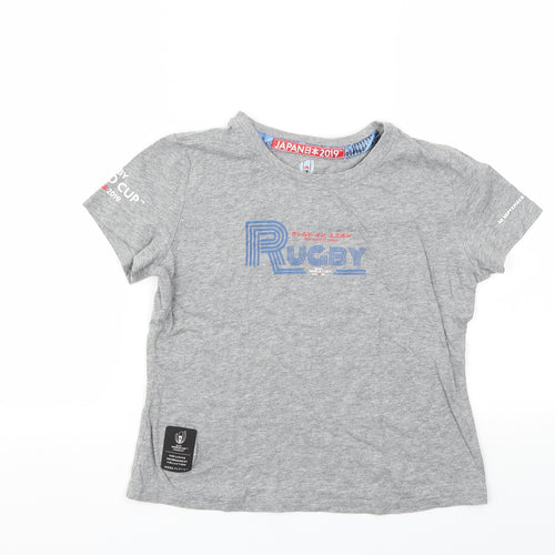 WORLD CUP Boys Grey   Basic T-Shirt Size 8-9 Years