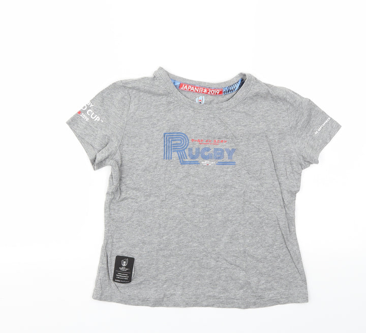 WORLD CUP Boys Grey   Basic T-Shirt Size 8-9 Years