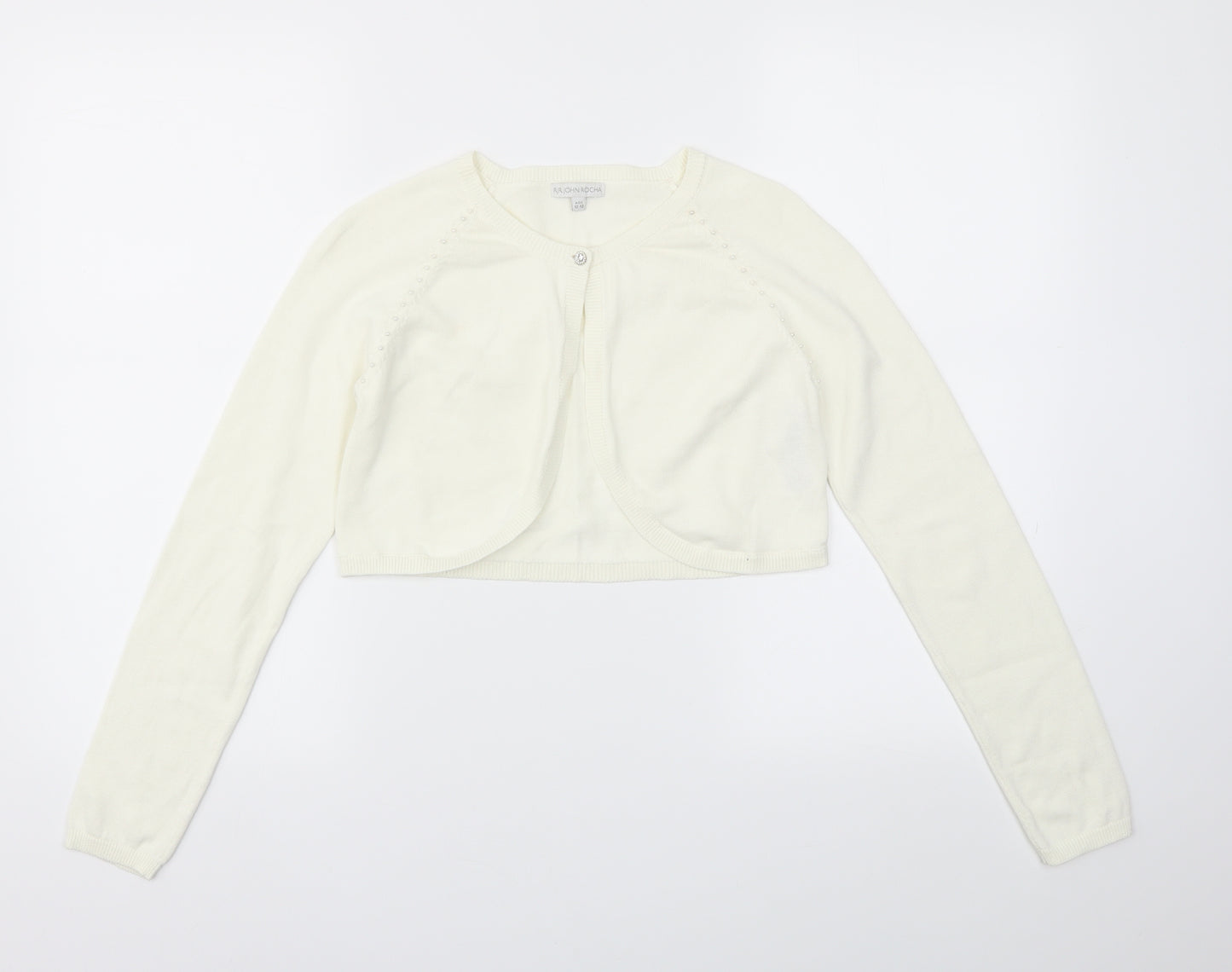RJR.John Rocha Girls Ivory   Cardigan Jumper Size 12-13 Years