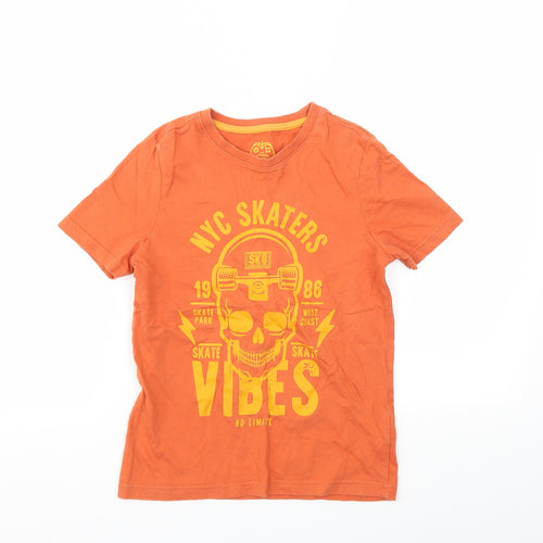 F&F Boys Orange   Basic T-Shirt Size 7-8 Years