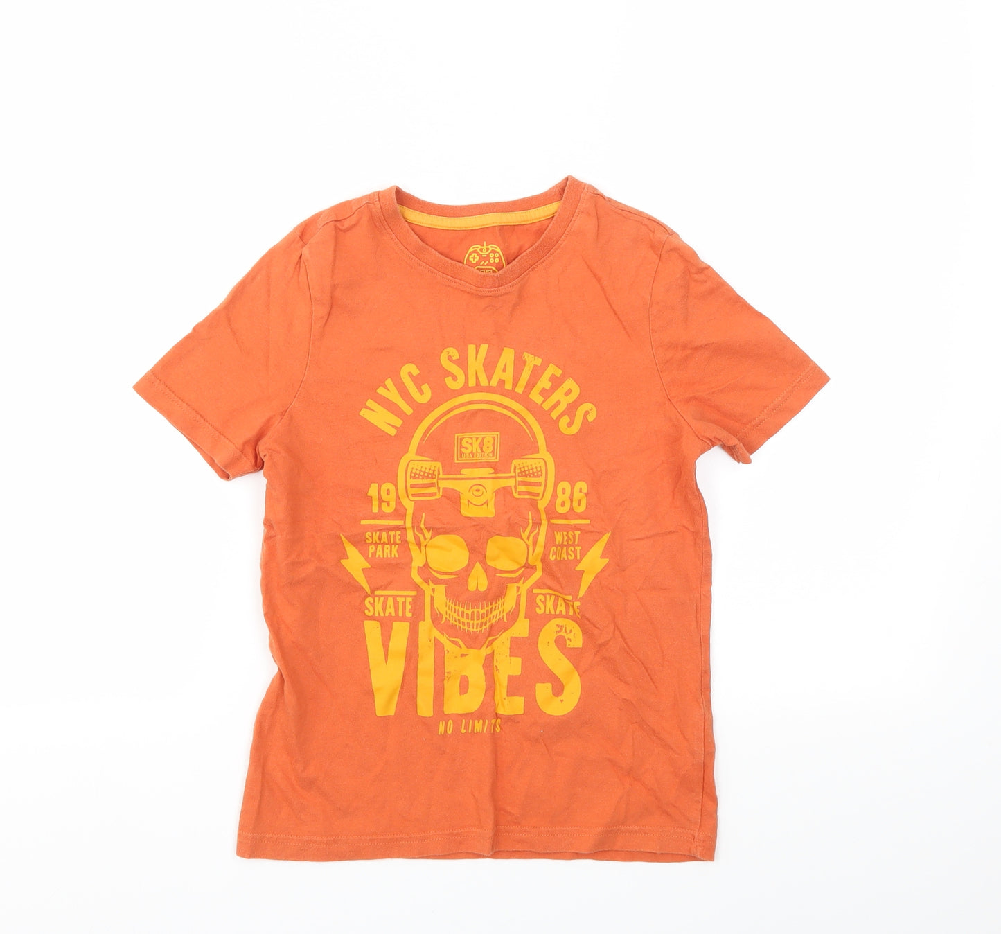 F&F Boys Orange   Basic T-Shirt Size 7-8 Years