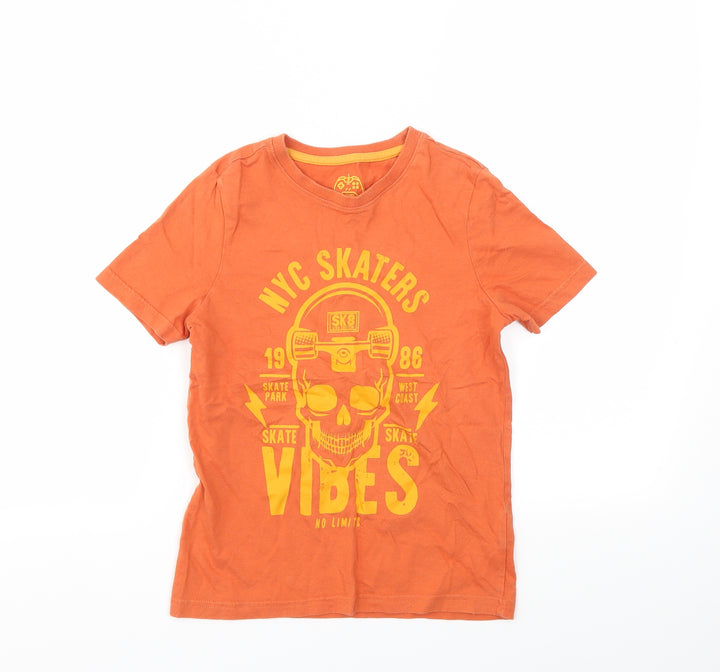 F&F Boys Orange   Basic T-Shirt Size 7-8 Years