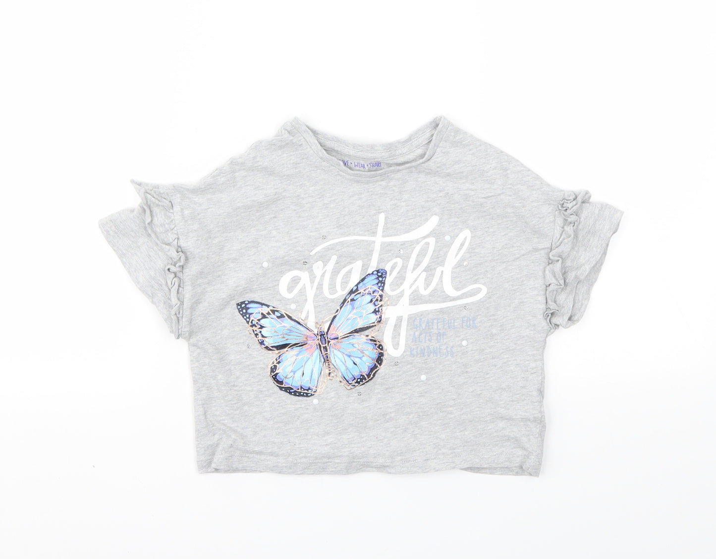 F&F Girls Grey   Basic T-Shirt Size 5-6 Years