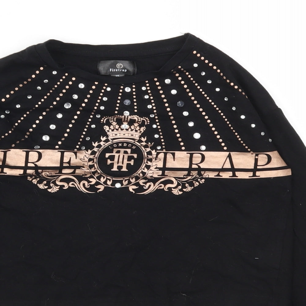 Firetrap Girls Black   Basic T-Shirt Size 9-10 Years