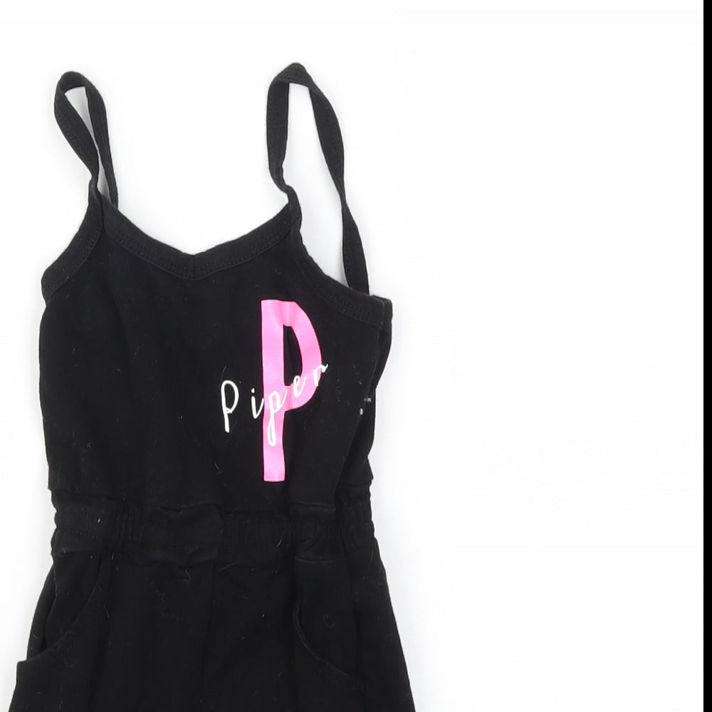 Preworn Girls Black   Jumpsuit One-Piece Size 3-4 Years