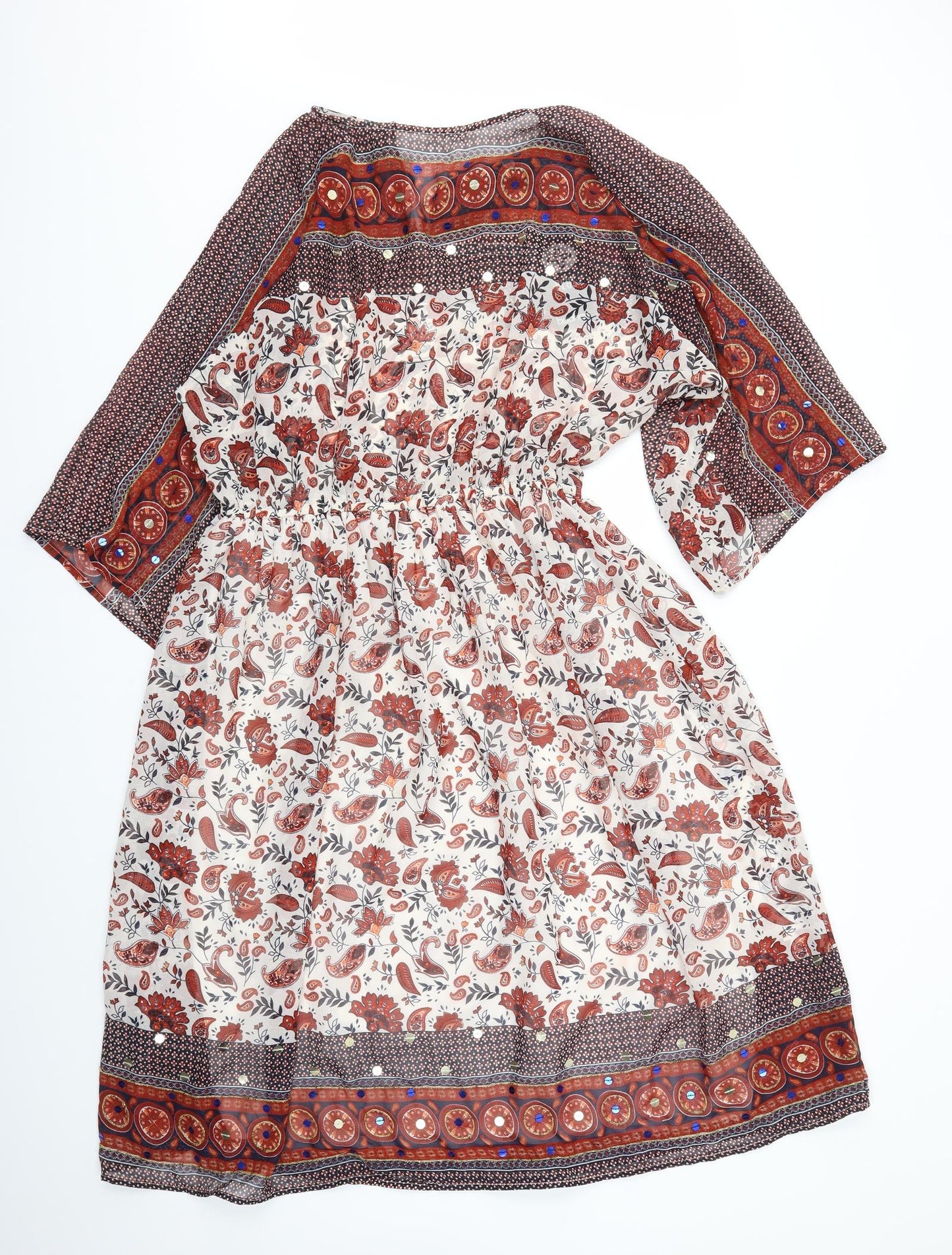 Boohoo Womens Multicoloured Geometric  Fit & Flare  Size 16