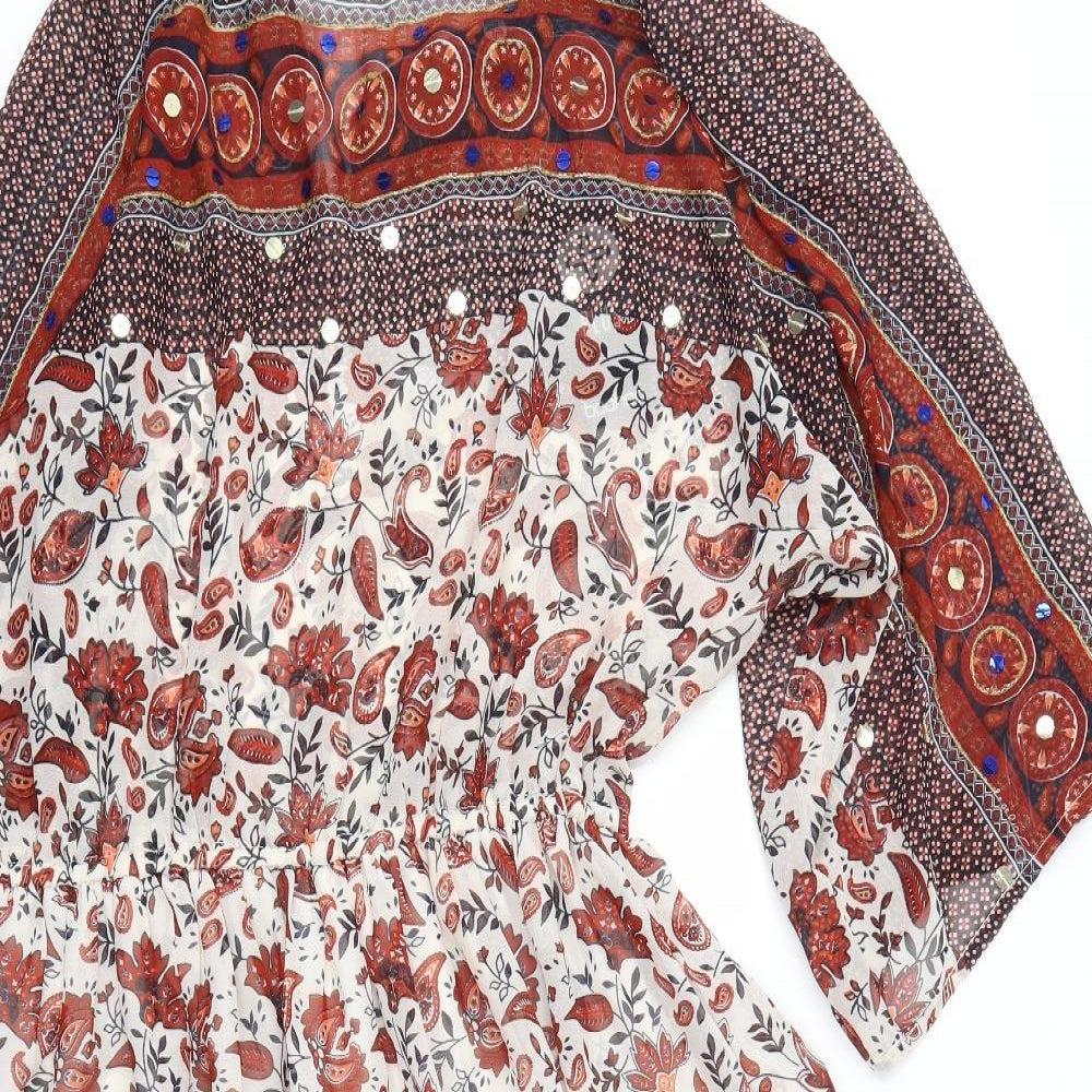 Boohoo Womens Multicoloured Geometric  Fit & Flare  Size 16