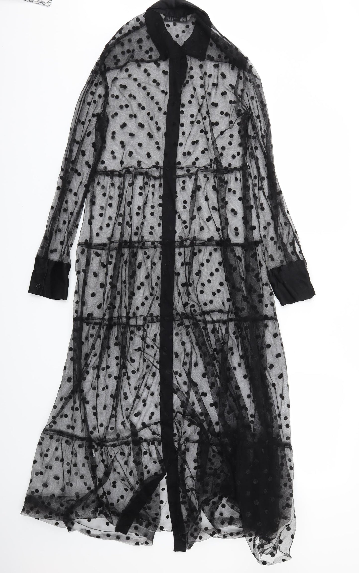 Zara Womens Black Polka Dot  Fit & Flare  Size XS