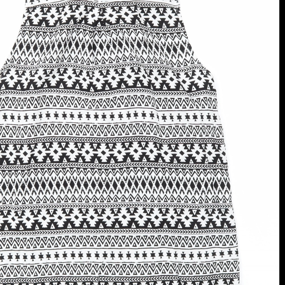 H&M Womens Multicoloured Geometric  Basic T-Shirt Size 12