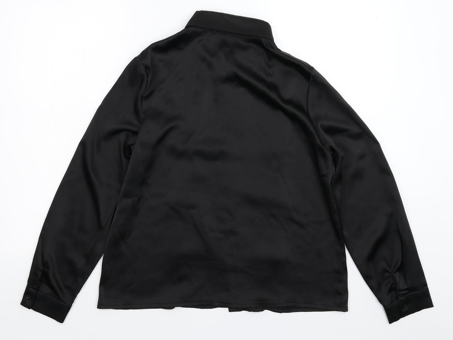 Senes Womens Black   Basic Button-Up Size M