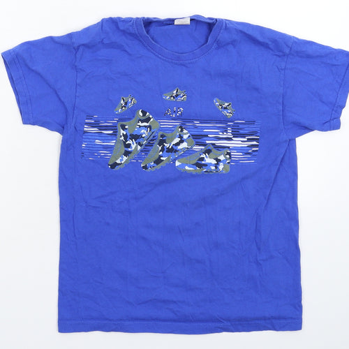 Preworn Boys Blue   Basic T-Shirt Size 10-11 Years