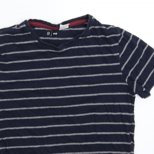 POP Boys Blue Striped  Basic T-Shirt Size 12 Years