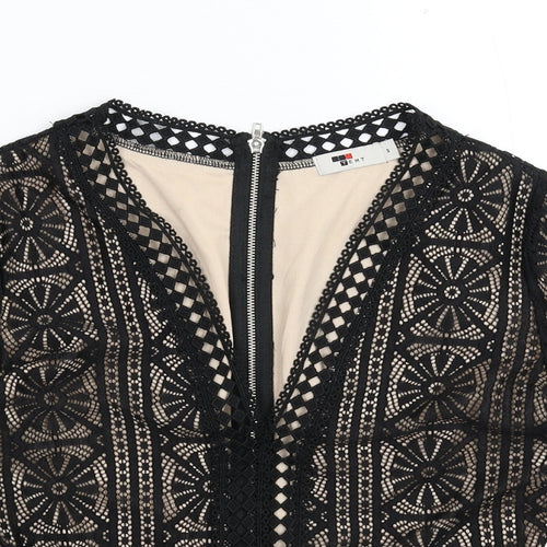 TEMT Womens Black Geometric  Basic Blouse Size S