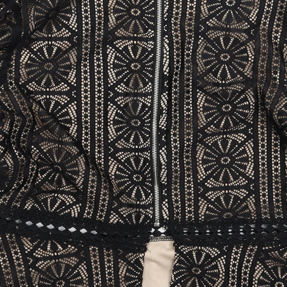 TEMT Womens Black Geometric  Basic Blouse Size S
