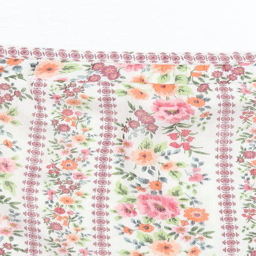 Very Womens White Floral  Basic Blouse Size 8