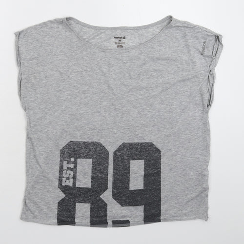 Reebok Womens Grey   Basic T-Shirt Size XS