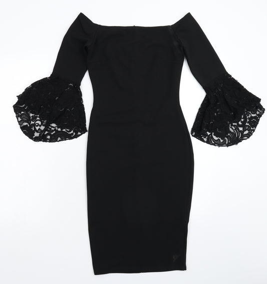 Front view of Jessica Wright women’s black mini, size UK 6