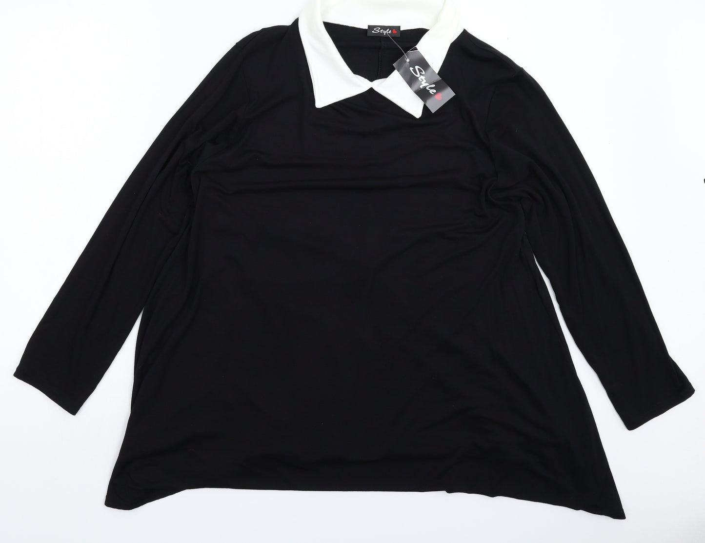 Style Womens Black   Basic Blouse Size 2XL