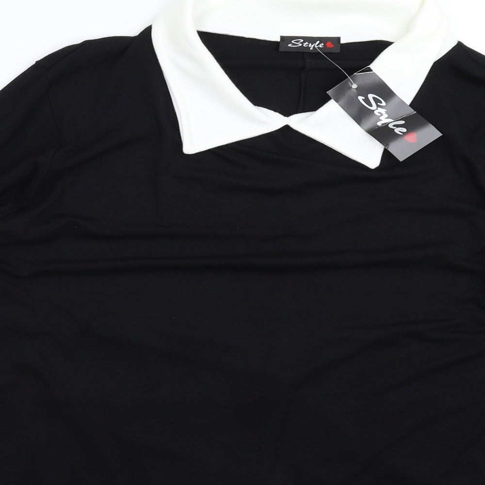 Style Womens Black   Basic Blouse Size 2XL