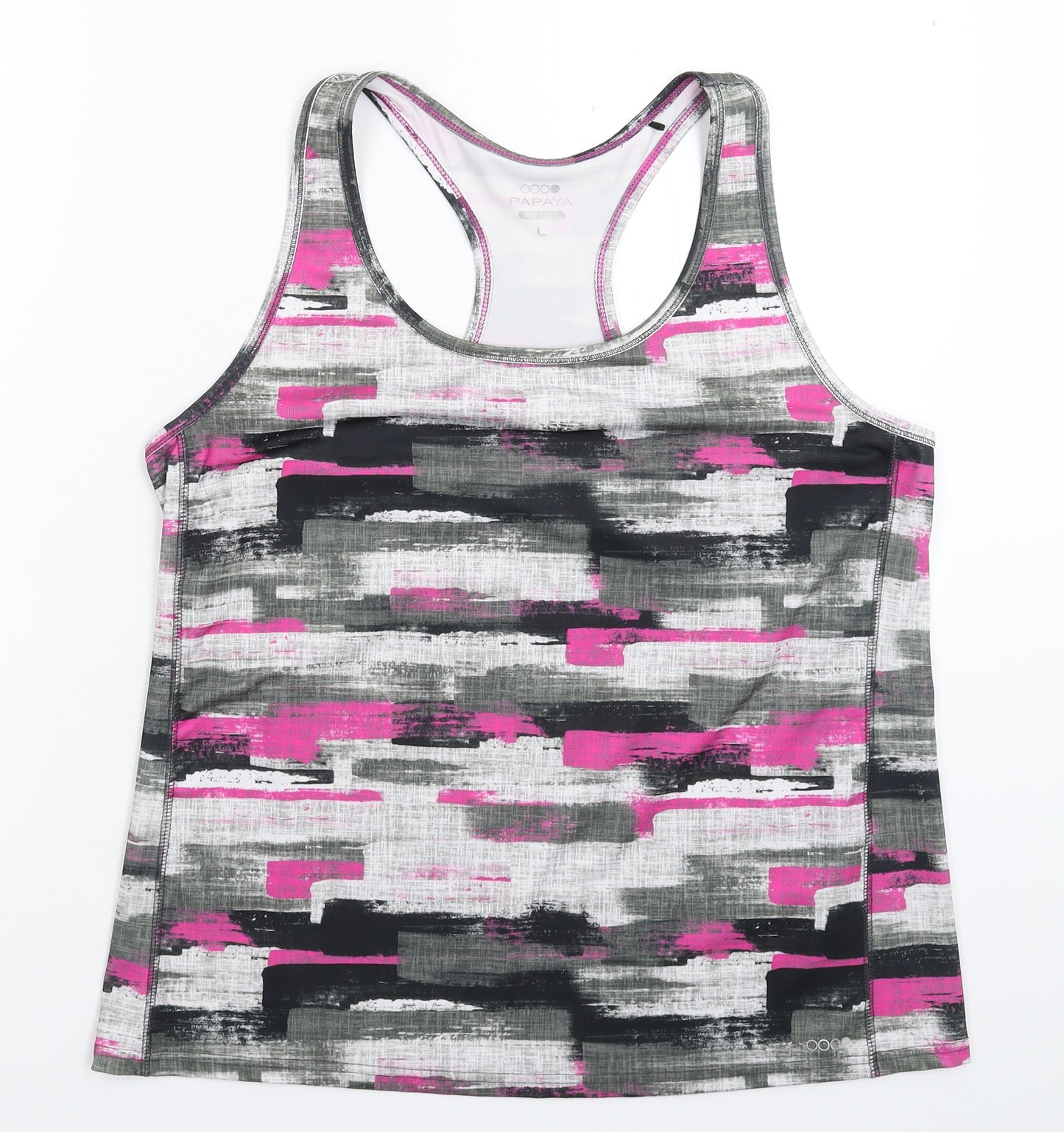 Papaya Womens Multicoloured Geometric  Jersey Tank Size L