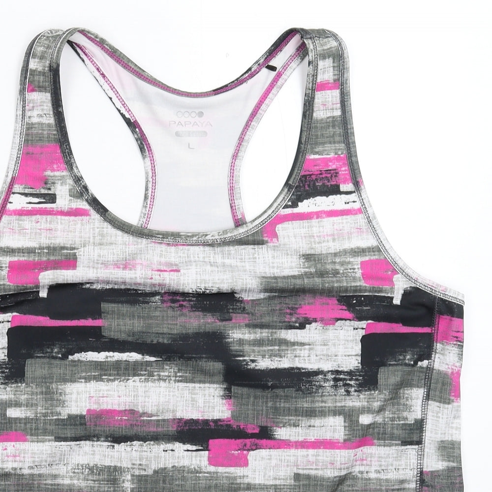 Papaya Womens Multicoloured Geometric  Jersey Tank Size L