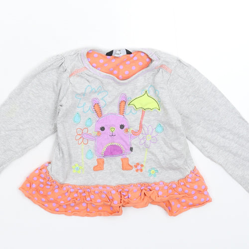 George Girls Grey   T-Shirt Dress  Size 18-24 Months