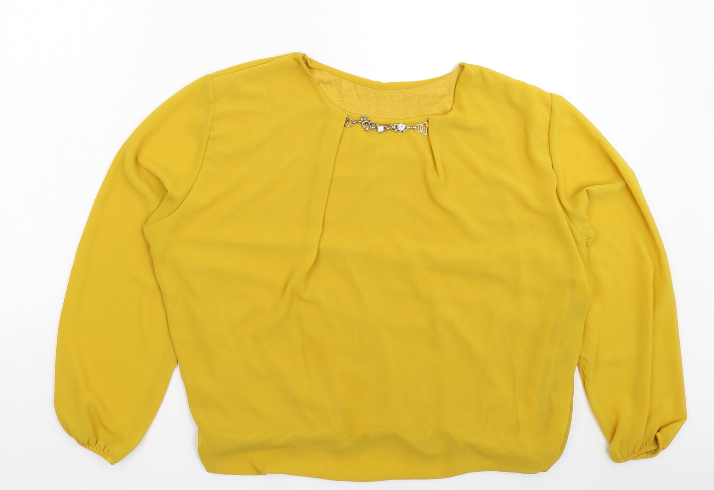 Preworn Womens Yellow   Basic Blouse Size 2XL