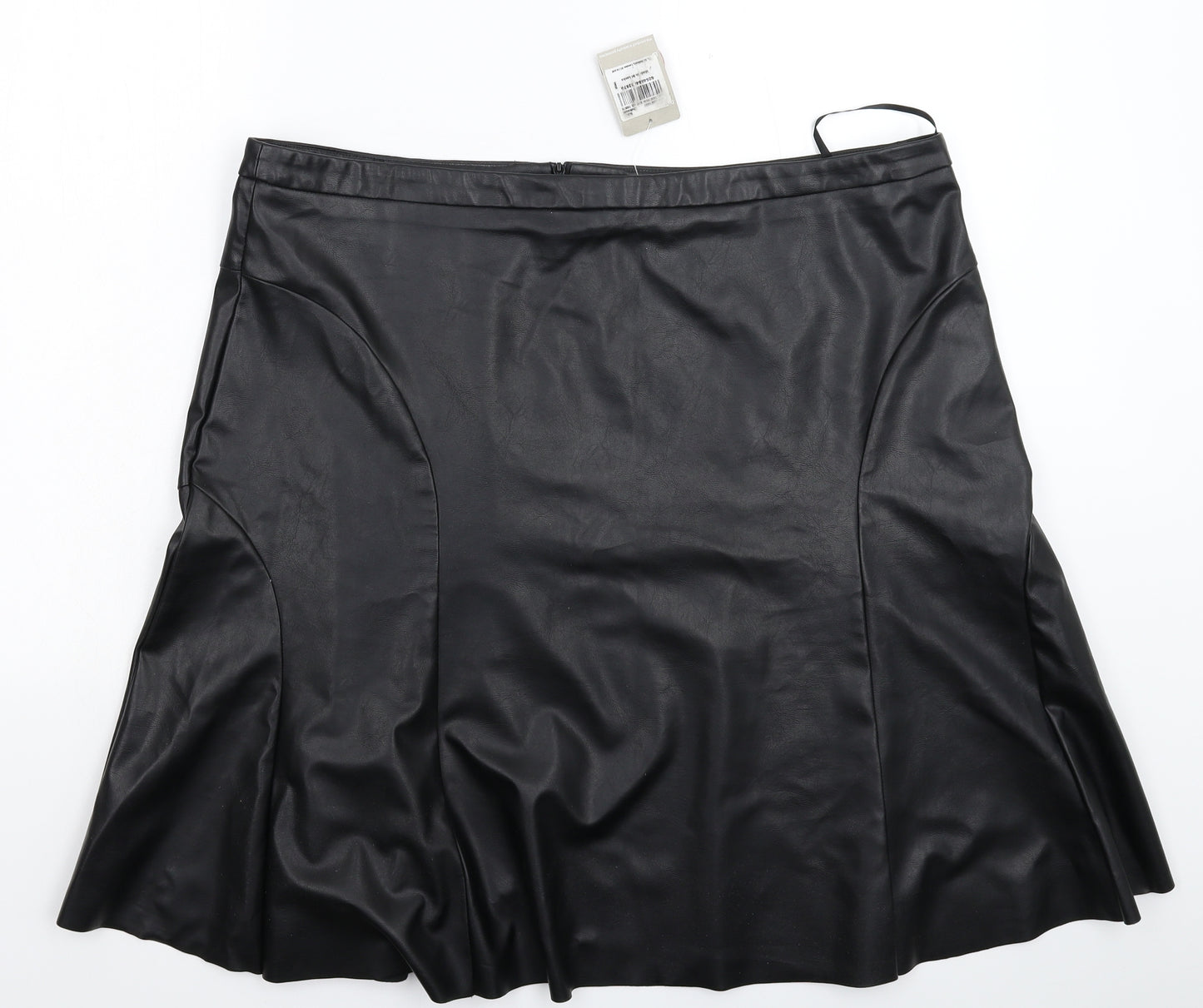 TU Womens Black   Flare Skirt Size 20  - Faux Leather