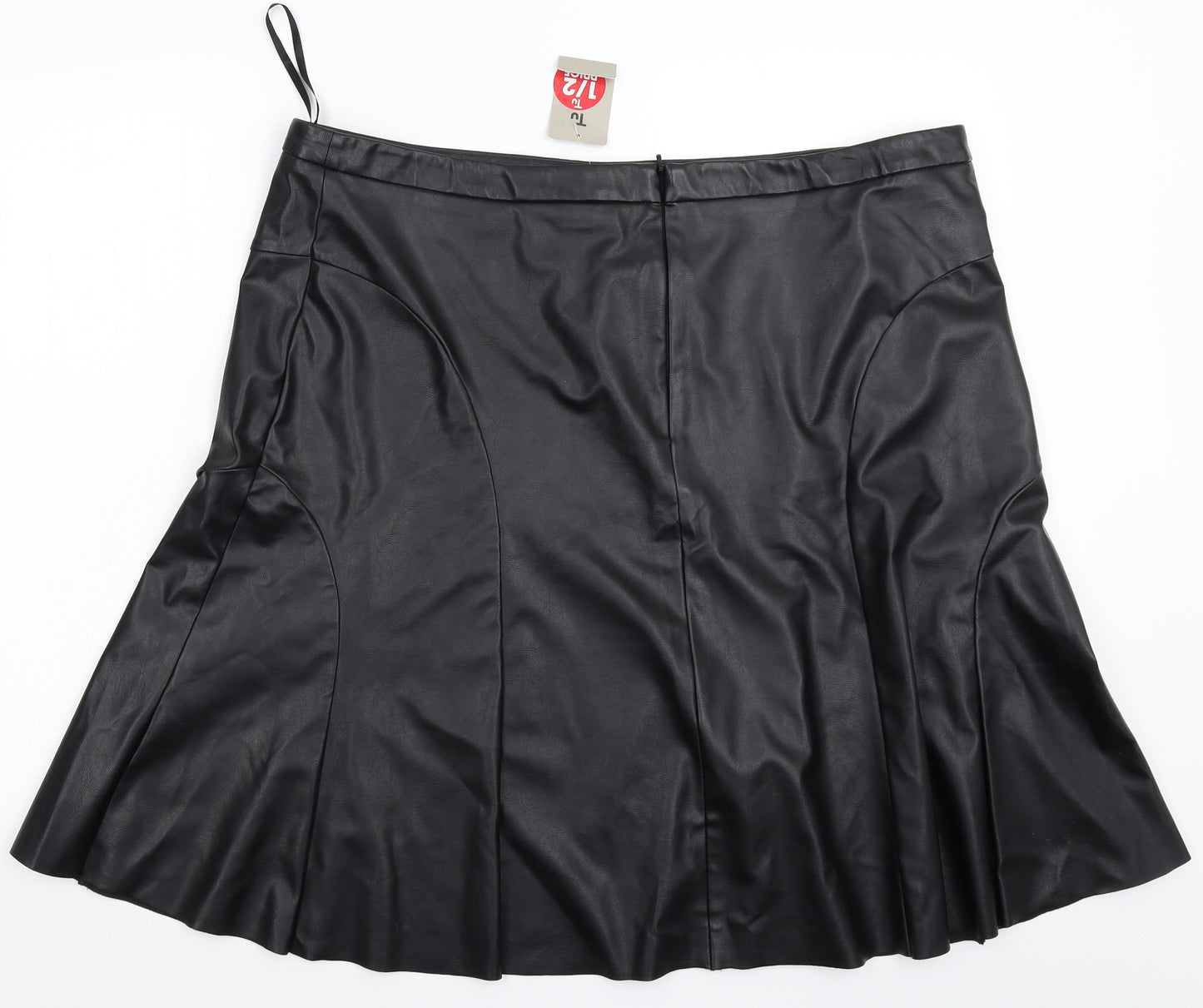 TU Womens Black   Flare Skirt Size 20  - Faux Leather