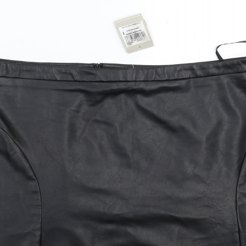 TU Womens Black   Flare Skirt Size 20  - Faux Leather