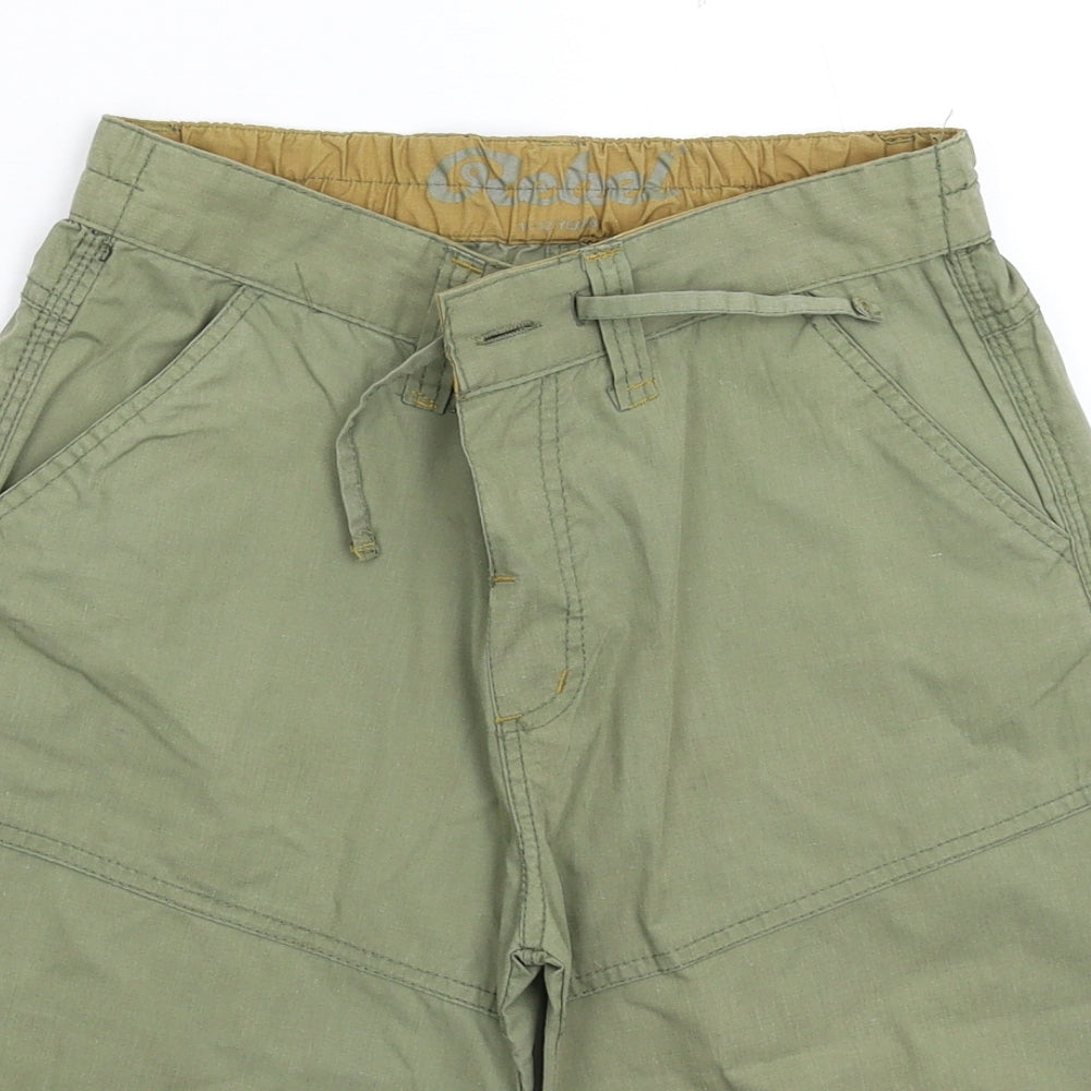 Rebel Boys Green   Bermuda Shorts Size 11-12 Years