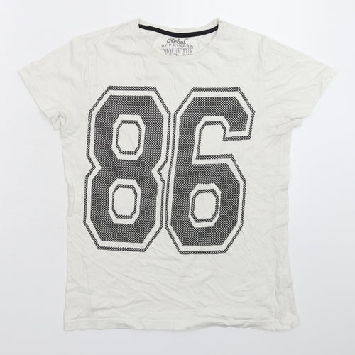 Rebel Boys White   Basic T-Shirt Size 10-11 Years