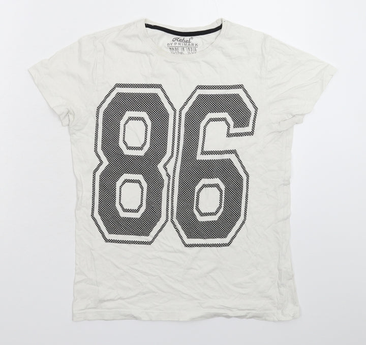 Rebel Boys White Basic T-Shirt Size 10-11 Years