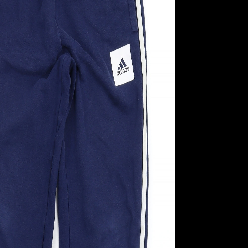 adidas Boys Blue Striped  Jogger Trousers Size 13-14 Years